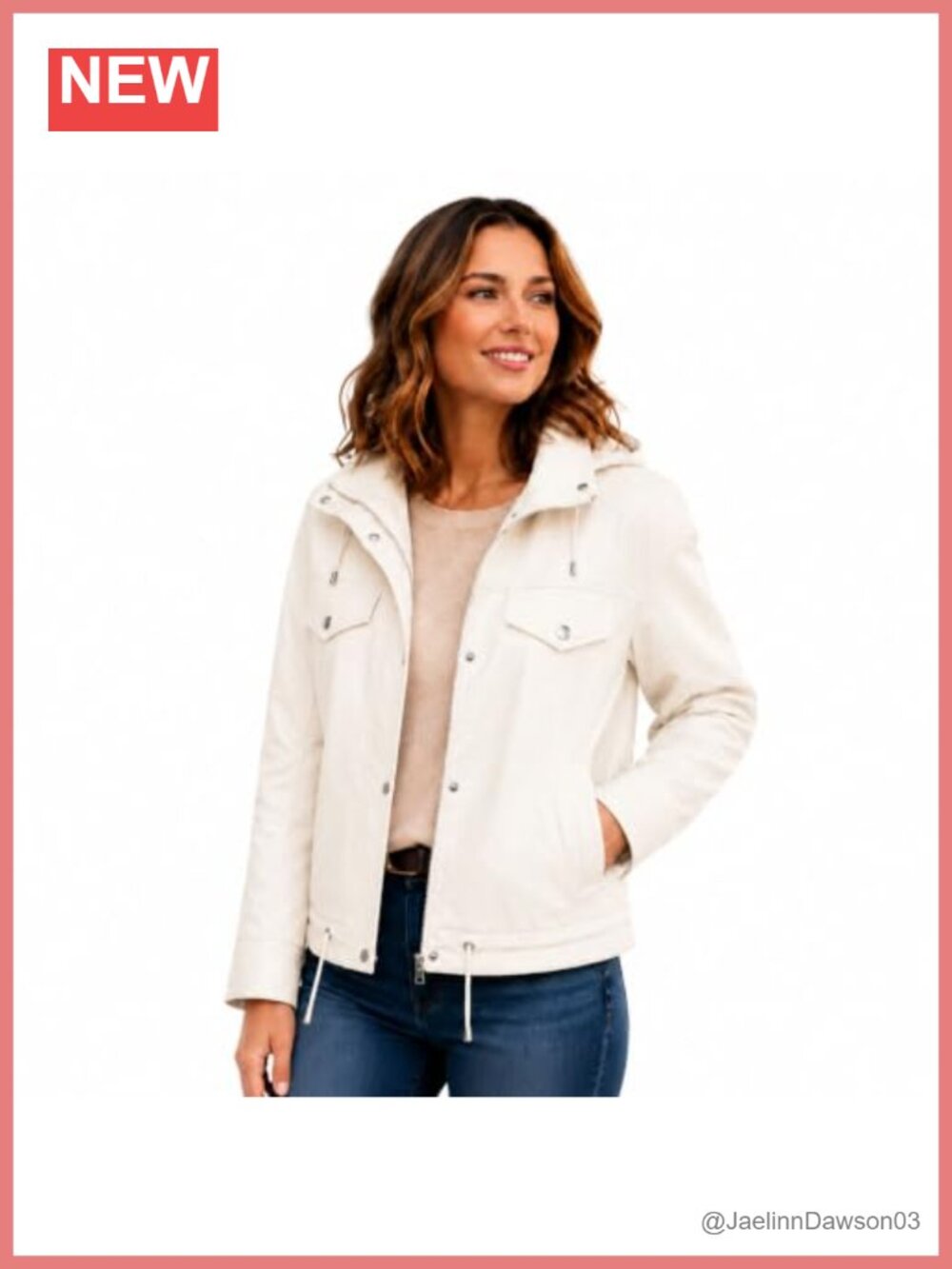 Faux Leather Jacket Removable Hood Relaxed Zip-Up Juniors